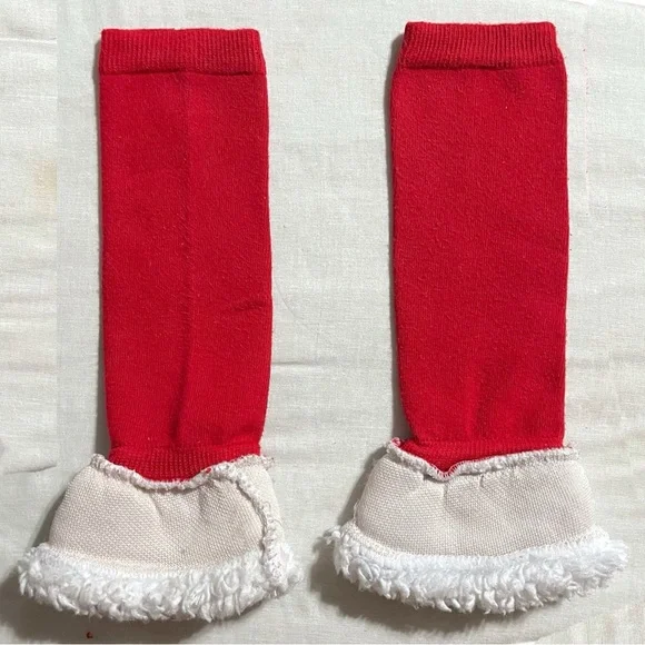 👚2/$10👗3/$12 Ref & White Christmas Santa Claus Fur Leg Warmers Baby Size 0-12M - Picture 4 of 5